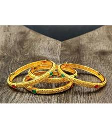 Gold Plated Ethnic Designer 4 Pc Bangles For Women