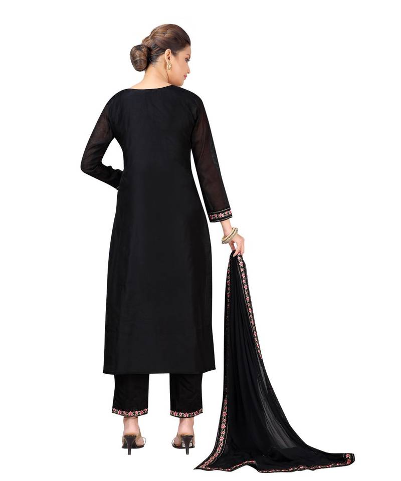 BLACK chiffon  CHANDERI