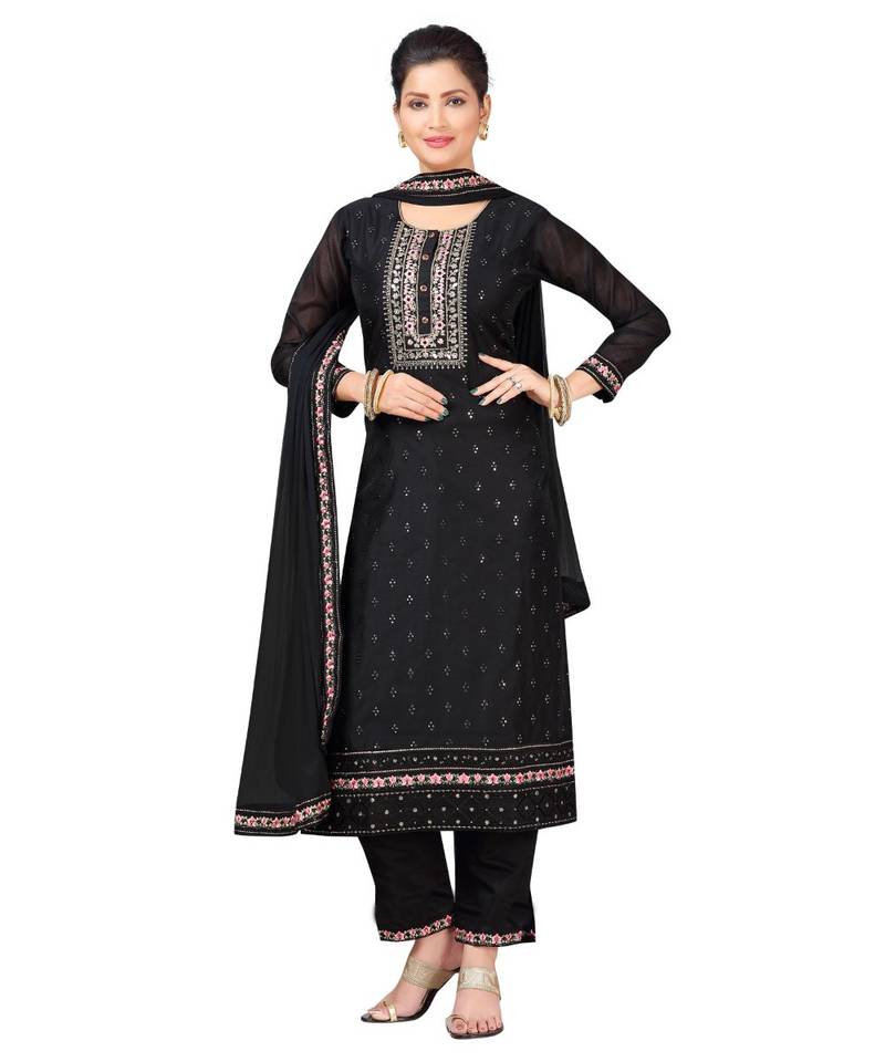 BLACK chiffon  CHANDERI
