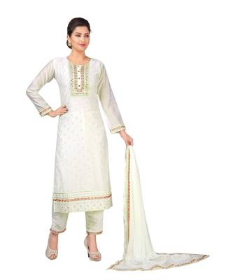 CREAM chiffon  CHANDERI 2