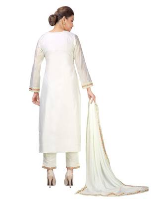 CREAM chiffon  CHANDERI 3