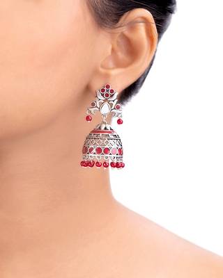 Rangabati Cutwork and Beads Earrings 4