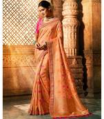 Sandy Orange Embroidered Dola Silk Saree with Blouse