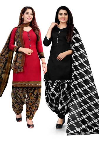 Multicolor floral print cotton poly salwar