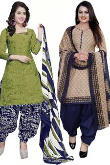 Multicolor floral print cotton poly salwar
