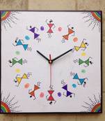 Colourful Handmade Hand Painted Warli Wall Clock