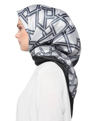JSDC Women's Silk Crepe Square Printed Hijab Stole Dupatta 1