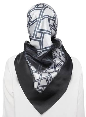 JSDC Women's Silk Crepe Square Printed Hijab Stole Dupatta 4