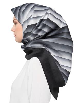 JSDC Women's Modest Wear Silk Crepe Printed Square Stole Scarf Dupatta 1