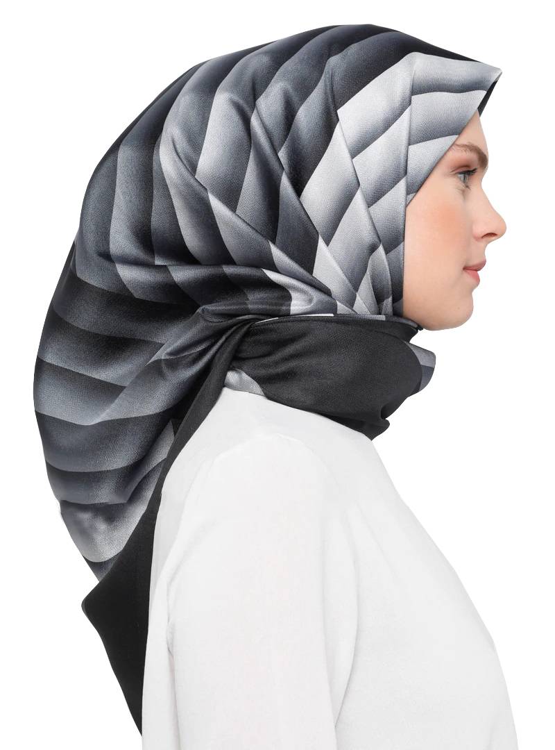 JSDC Women's Modest Wear Silk Crepe Printed Square Stole Scarf Dupatta