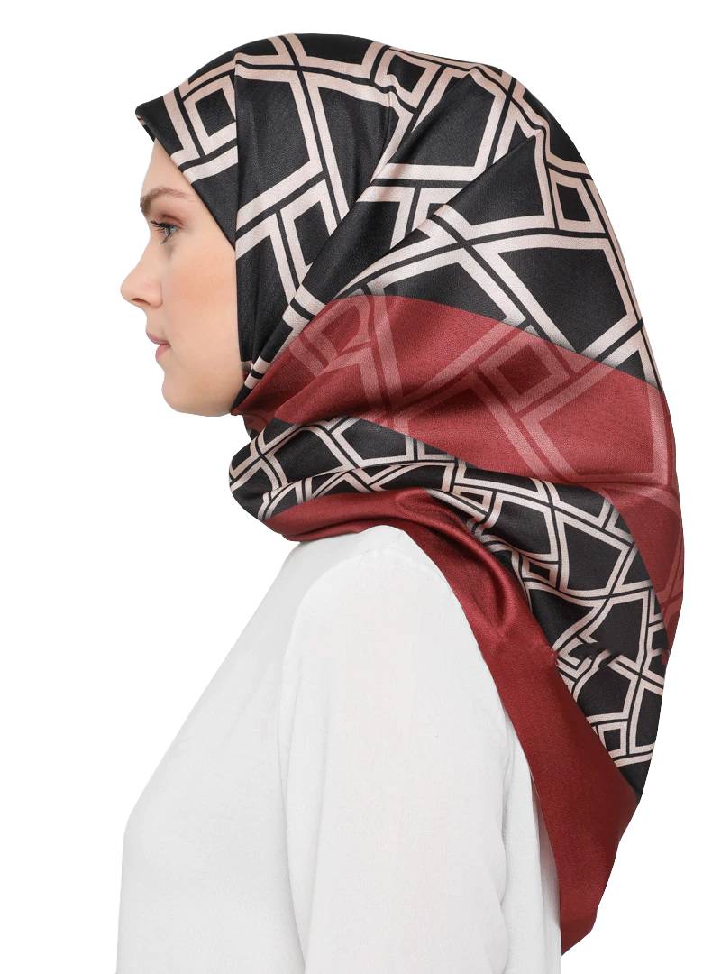 JSDC Women's Islamic Wear Crepe Silk Printed Square Scarf Hijab Stole