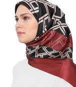 JSDC Women's Islamic Wear Crepe Silk Printed Square Scarf Hijab Stole