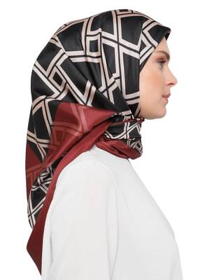 JSDC Women's Islamic Wear Crepe Silk Printed Square Scarf Hijab Stole 3