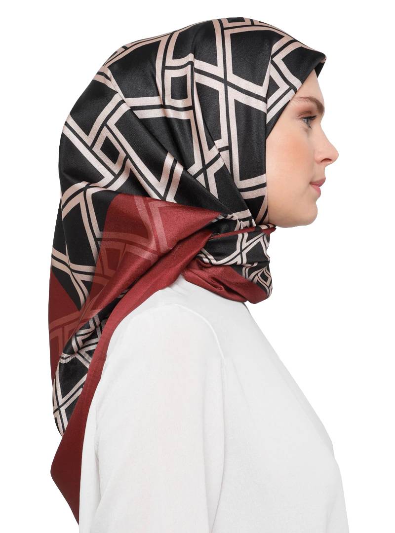 JSDC Women's Islamic Wear Crepe Silk Printed Square Scarf Hijab Stole