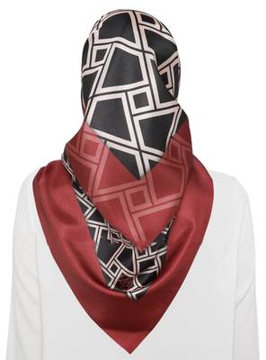 JSDC Women's Islamic Wear Crepe Silk Printed Square Scarf Hijab Stole 4