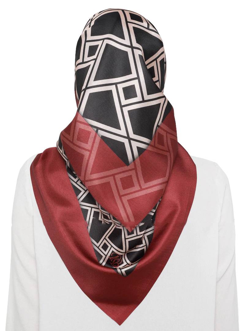 JSDC Women's Islamic Wear Crepe Silk Printed Square Scarf Hijab Stole