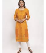 Tag 7 Women Orange Printed Kurta