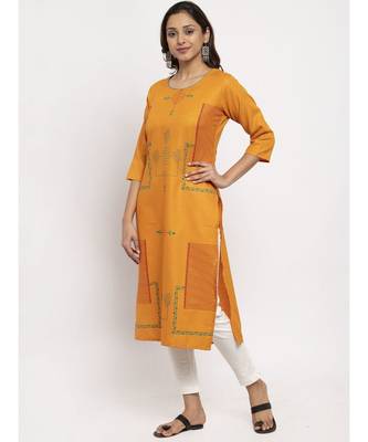 Tag 7 Women Orange Printed Kurta 2