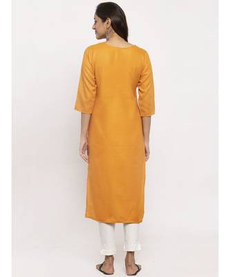 Tag 7 Women Orange Printed Kurta 3