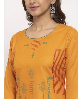 Tag 7 Women Orange Printed Kurta 4