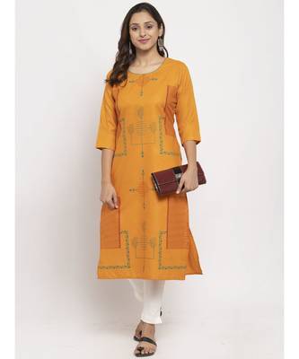 Tag 7 Women Orange Printed Kurta 5
