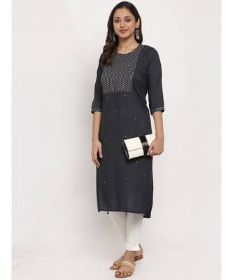 Tag 7 Women Grey Yoke Design Embroidered Kurta 5