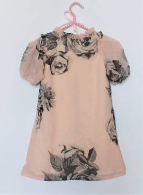 Pink printed georgette kids-frocks 2