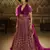 Wine sequins embroidered net Semi Stitched bridal lehenga