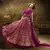 Wine sequins embroidered net Semi Stitched bridal lehenga