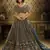 Dark-green sequins embroidered net Semi Stitched bridal lehenga
