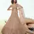 Peach sequins embroidered net semi stitched lehenga