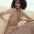 Peach sequins embroidered net semi stitched lehenga