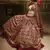 Maroon sequins embroidered net Semi Stitched bridal lehenga