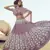 Lilac thread and sequins embroidered net semi stitched lehenga