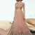 Peach sequins embroidered net semi stitched lehenga