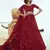 Red sequins embroidered net Semi Stitched Lehenga