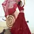 Red sequins embroidered net Semi Stitched Lehenga