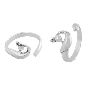 Peacock Silver Toe Ring-TR96 1