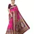 Pink Floral Printed Art Silk Saree With Blouse For Women