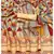 Beige Geometric  Printed Art Silk Saree With Blouse For Women
