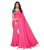 Pink Stone Work Art Silk Saree With Blouse For Women