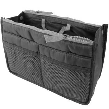 Black Set of 1 Pc Black Nylon Bag Organizer, Polyester Bag Organizer, Handbag Organizer 2