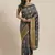 Grey woven banarasi silk saree with blouse