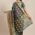 Grey woven banarasi silk saree with blouse