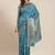 Blue woven banarasi silk saree with blouse