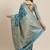 Blue woven banarasi silk saree with blouse