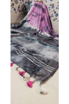 Multicolor Tie & Dye (Shibori print ) Handloom Cotton Linen Saree?