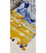 Multicolor Tie & Dye (Shibori print ) Handloom Cotton Linen Saree?
