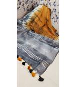 Multicolor Tie & Dye (Shibori print ) Handloom Cotton Linen Saree?
