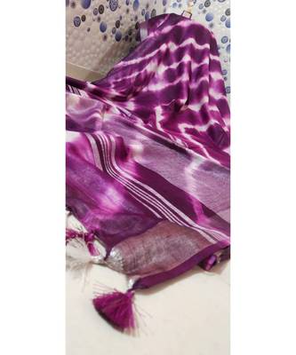 Multicolor Tie & Dye (Shibori print ) Handloom Cotton Linen Saree? 1